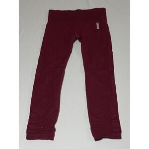 Gymshark Energy Seamless High Rise Perforated Leggings Burgundy Womens Small S